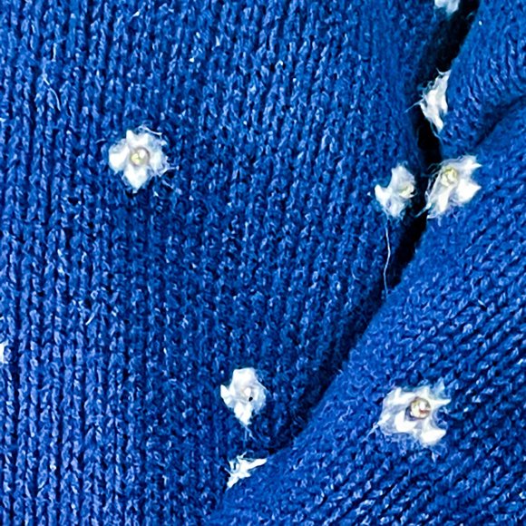 ▪️VTG▪️MARISA CHRISTINA▪️Christmas Beaded Angels & Stars Oversized Cardigan - Picture 7 of 8